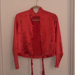 Only Heart by Helen Stuart Silk Crop Top (Red)